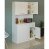 Basicwise Wooden Kitchen Pantry Storage Cabinet with Drawer, Doors and Shelves, White QI004411L